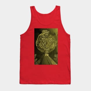 the mexican pyramids in teotihuacan dragon aztec calendar Tank Top